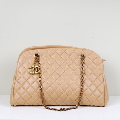 Best Chanel lambskin leather shoulder bags 49854 Beige On Sale